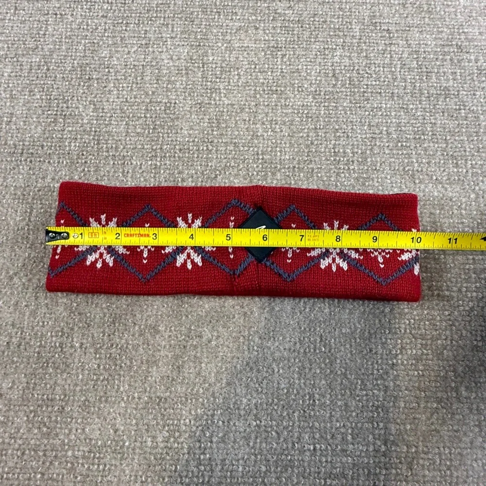 VTG Merkley Headgear Red Wool Nordic Snowflake Winter Headband Ear Warmer Canada